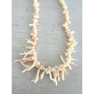 Vintage Les Bernard Angel Skin Coral Necklace